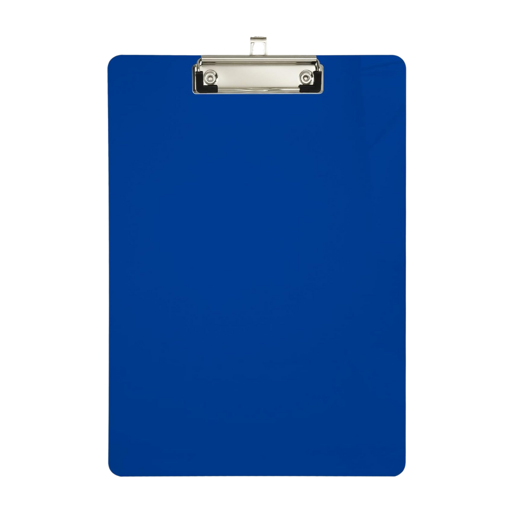 [E389354] TABLA PLÁSTICO AZUL OSCURO A4 PARA ESCRIBIR CON GANCHO SIMPLE