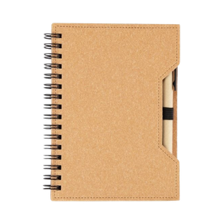 LIBRETA PAPEL NATURAL 21*14.5 cm  STITCHED CON POST IT Y LAPICERO