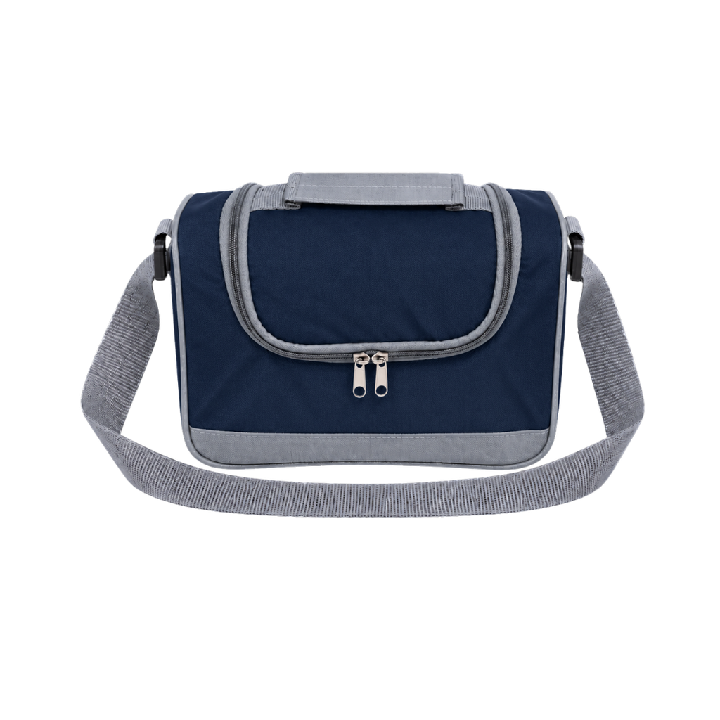 [P299002] LONCHERA, OXFORD, AZUL NAVY, 29*15*20 cm, CLEAR ALUMINIZADA