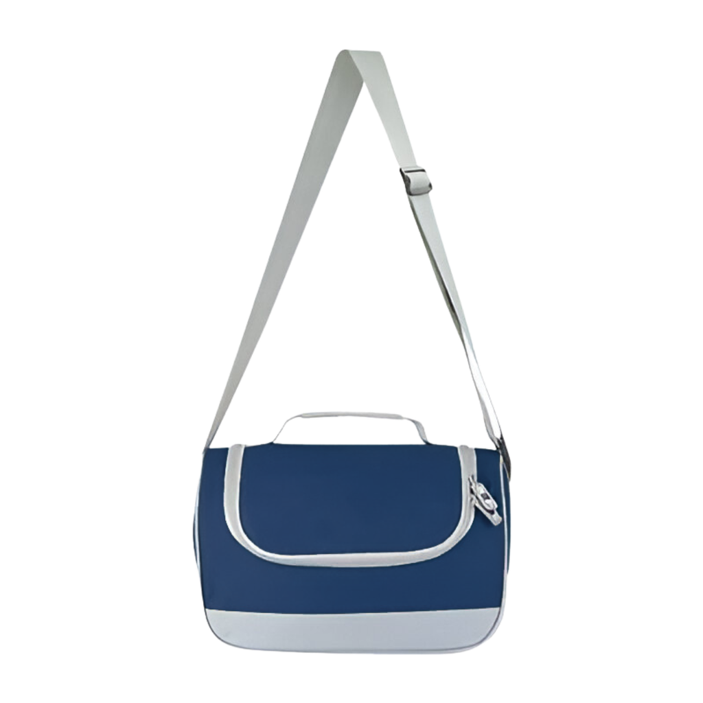 [P299002] LONCHERA, OXFORD, AZUL NAVY, 29*15*20 cm, CLEAR ALUMINIZADA