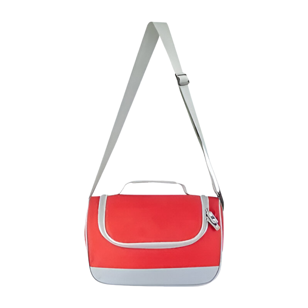 [P299005] LONCHERA, OXFORD, ROJO, 29*15*20 cm, CLEAR ALUMINIZADA