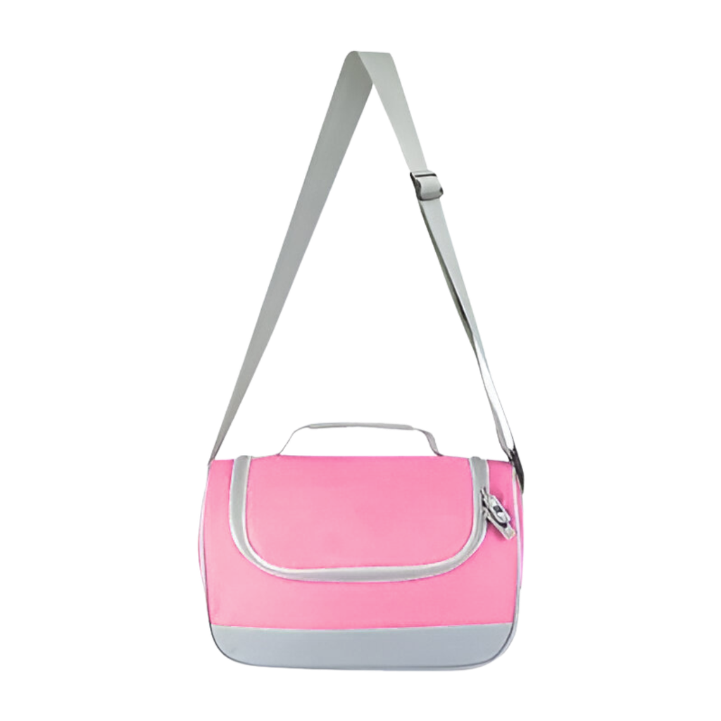 [P299010] LONCHERA, OXFORD, ROSADO, 29*15*20 cm, CLEAR ALUMINIZADA