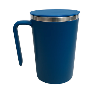 TAZA, ACERO INOXIDABLE, AZUL OSCURO, 12.5x9x13. 5cm cm, 400 ML DOBLE PARED CON AGITADOR MAGNÉTICO