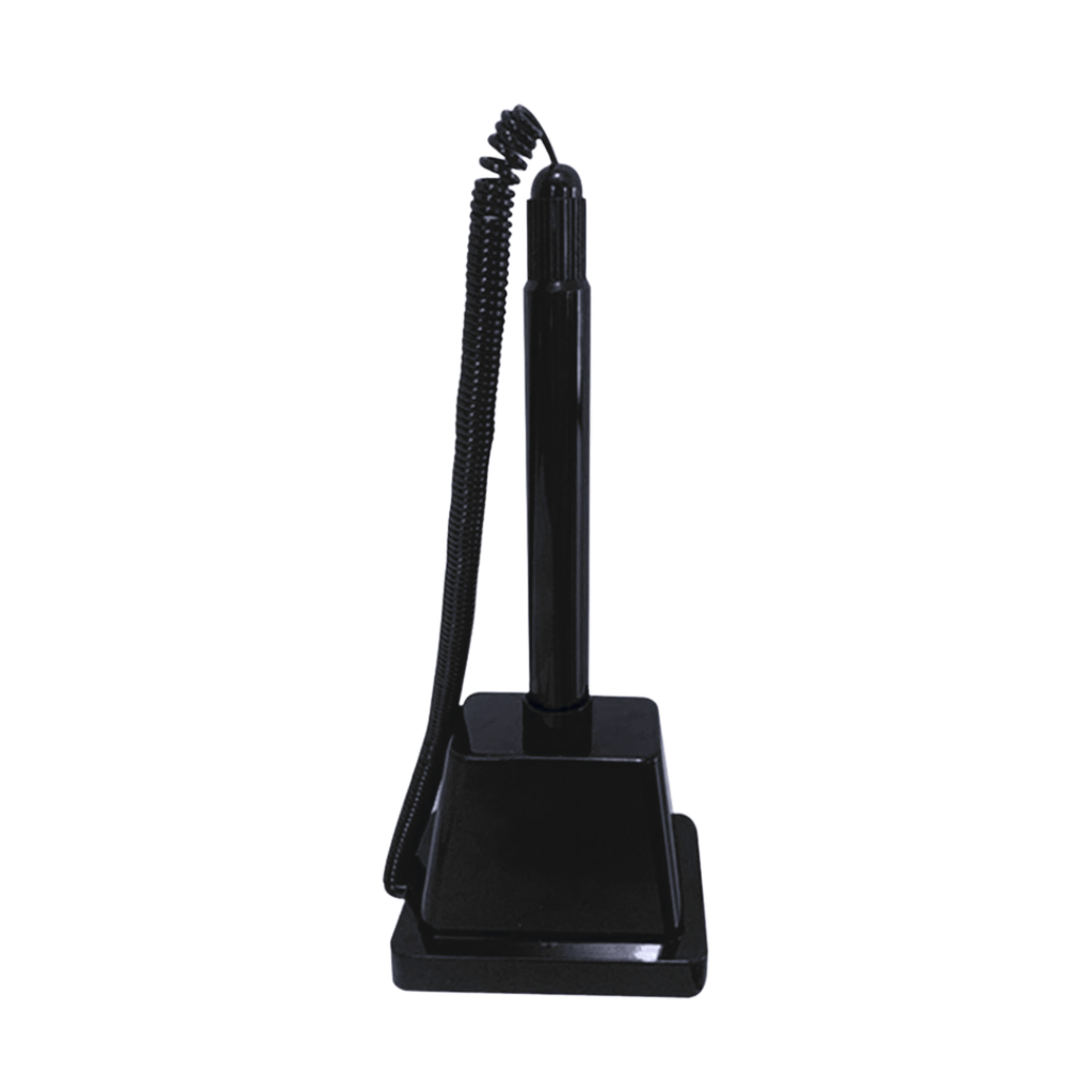 [P286142] LAPICERO, PLÁSTICO, NEGRO, 18 cm, Top Negro, Base Piramidal Y Resorte