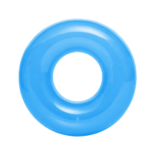 Inflable, Pvc, Celeste, 90 Centimetros, Forma De Dona