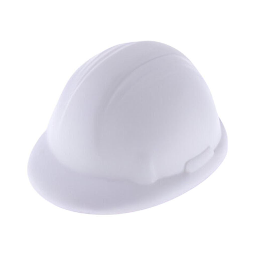 [P299015] ANTIESTRES, PU, BLANCO, 8.2*7*4.5 cm, FORMA DE CASCO DE SEGURIDAD