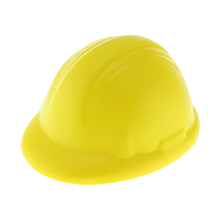 ANTIESTRES, PU, AMARILLO, 8.2*7*4.5 cm, FORMA DE CASCO DE SEGURIDAD