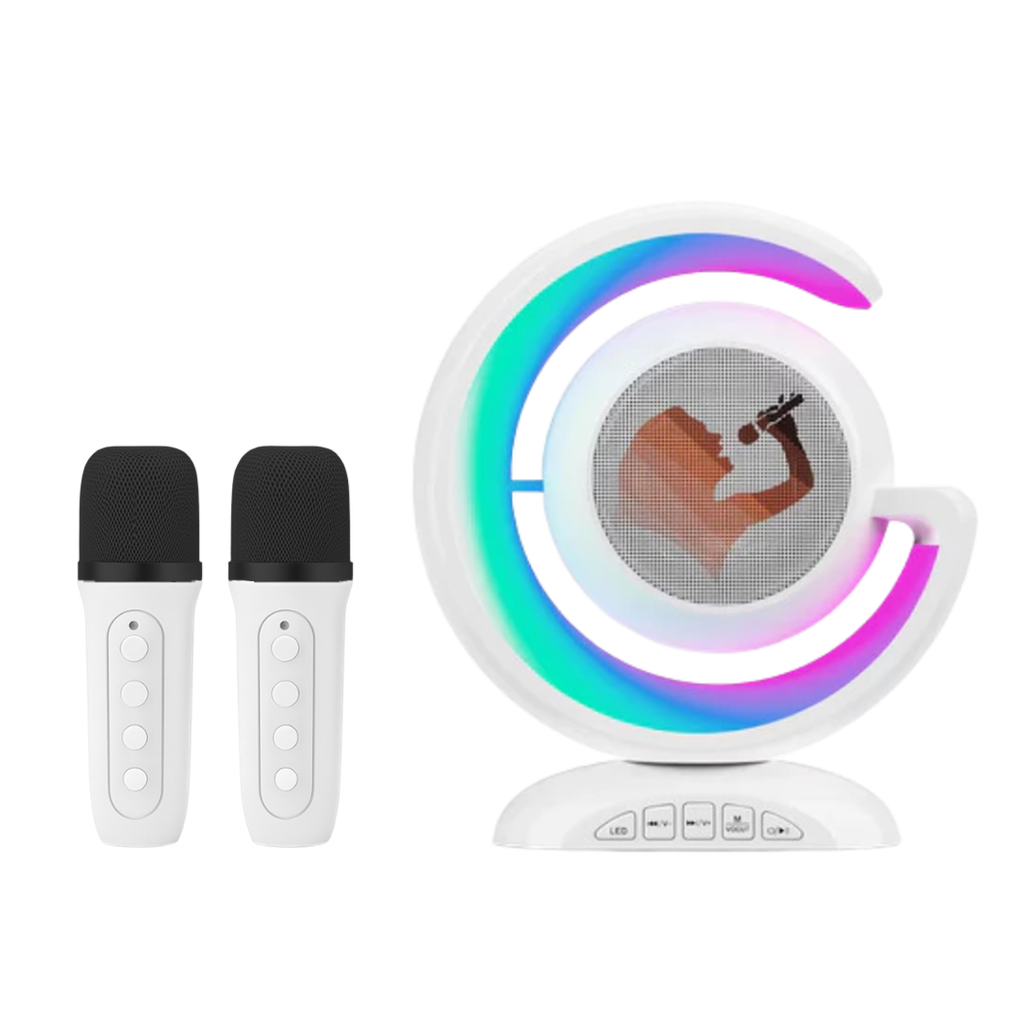 [TG104177] BOCINA Y LÁMPARA PARA KARAOKE +  2 MICROFONOS