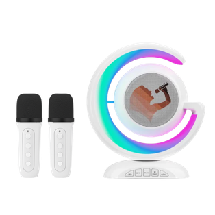 BOCINA Y LÁMPARA PARA KARAOKE +  2 MICROFONOS