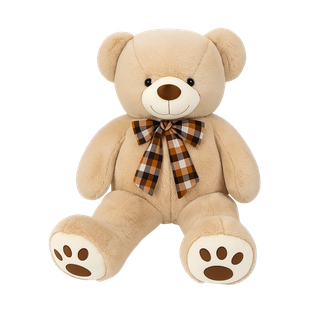 PELUCHE, POLIESTER, CAFÉ, 110 cm, OSO CON CORBATA