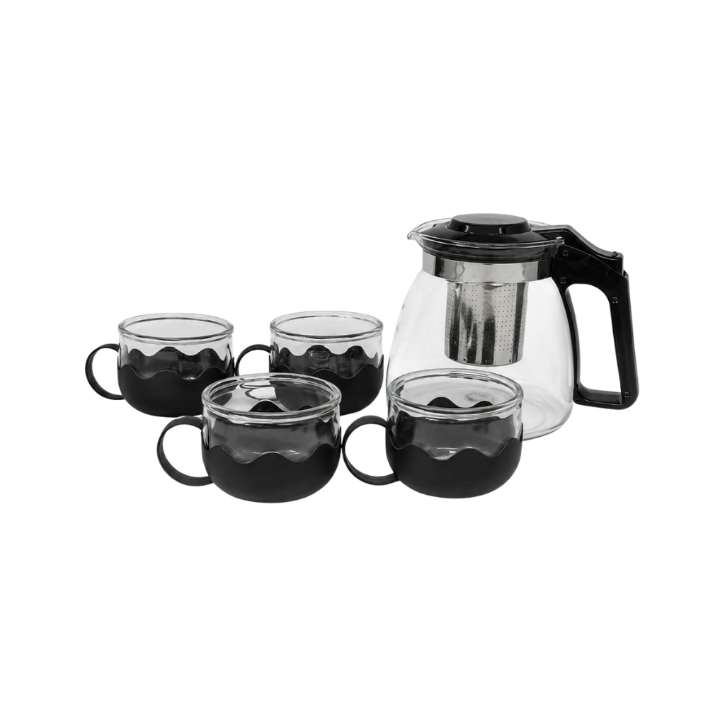 [H511172] SET DE TETERA, VIDRIO, TRANSPARENTE, 5 PCS