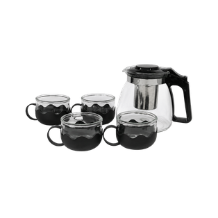 SET DE TETERA, VIDRIO, TRANSPARENTE, 5 PCS
