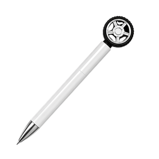 LAPICERO, PLÁSTICO, BLANCO, 14.5 cm, LLANTA GIRATORIA