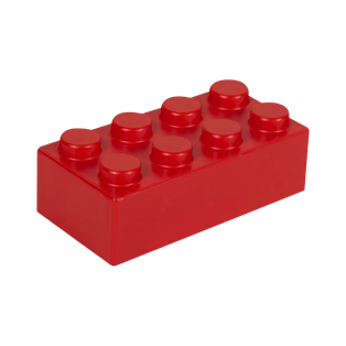 Antiestrés Poliuretano rojo  7.8*4*2.8CM lego rectangular 4x2