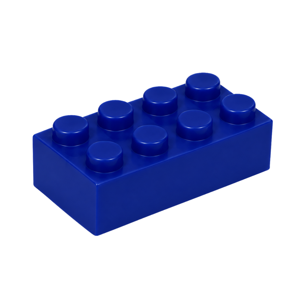 [P299047] Antiestrés Poliuretano azul reflex  7.8*4*2.8CM lego rectangular 4x2