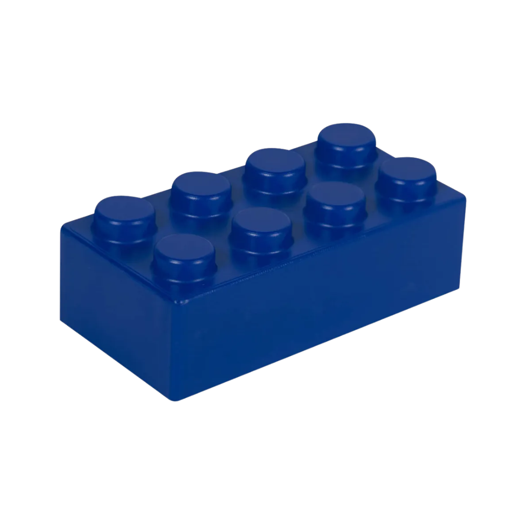 [P299047] Antiestrés Poliuretano azul reflex  7.8*4*2.8CM lego rectangular 4x2