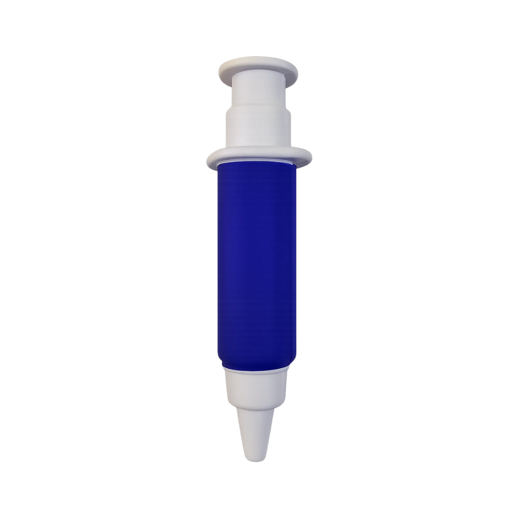 [P299049] Antiestrés Poliuretano azul reflex 15*2.5 forma de jeringa