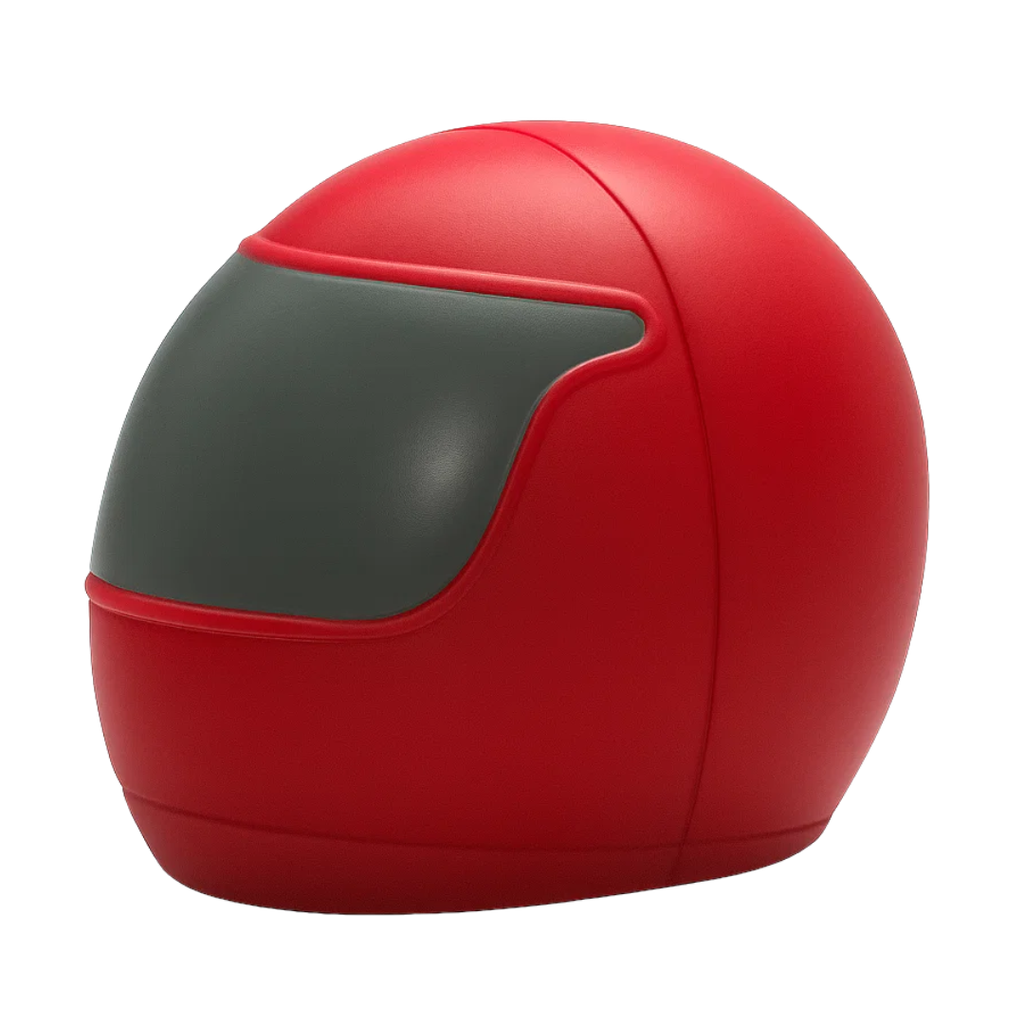 [P299050] Antiestrés Poliuretano  rojo 8.3*6.9*4.6 forma de casco de moto visor gris