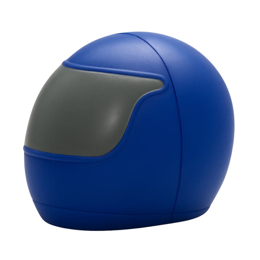 [P299051] s Poliuretano  azul reflex 8.3*6.9*4.6 forma de casco de moto visor gris