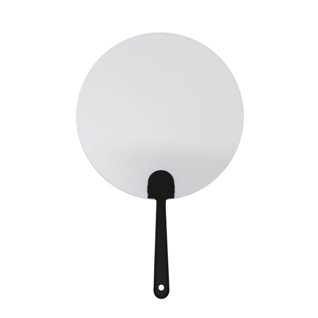 [P299052] Abanico plástico  negro redondo