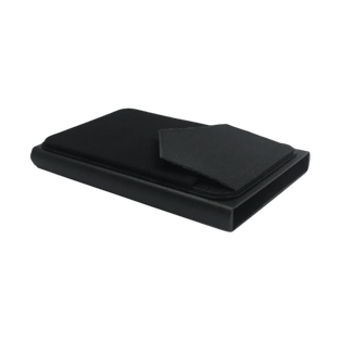 Tarjetero metal negro  9.5*6.5*0.8cm automático con portatarjetas