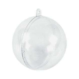 Esfera plástico transparente 8 cm  navideña