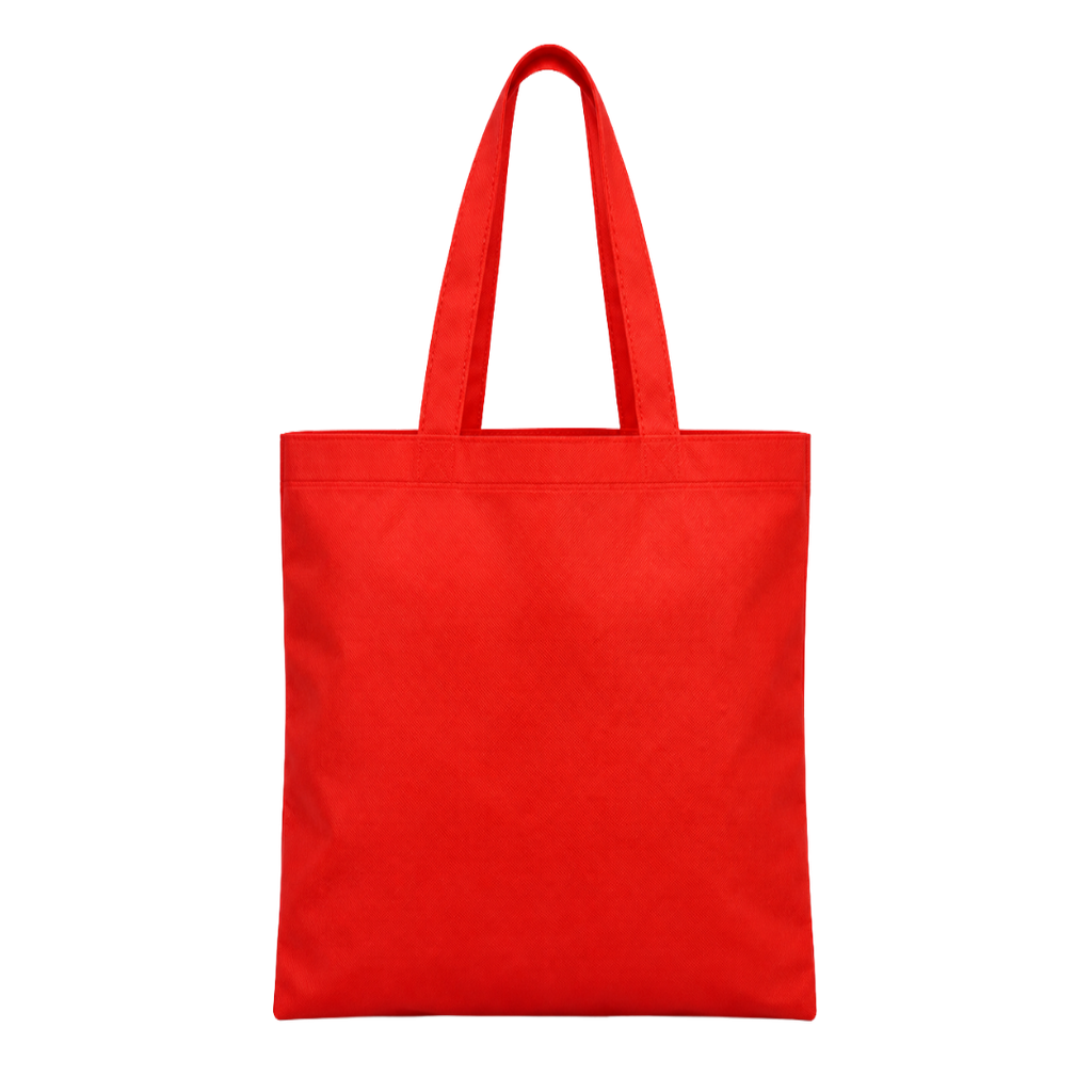 [P240152] bolsa, tela ecológica, rojo, 80 gms 40*35 centimetros, plana sin fuelle cosida
