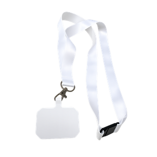 Cinta, poliester, blanco, 90*2 cm, porta celular