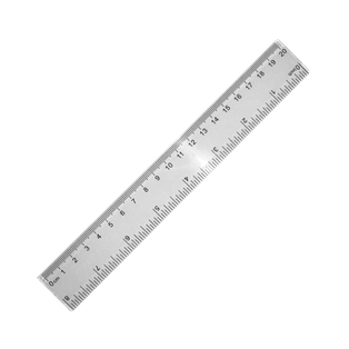 Regla, plástico, transparente, 20 cm