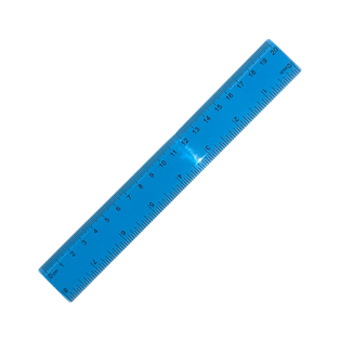 Regla, plástico, azul , 20 cm, traslucido