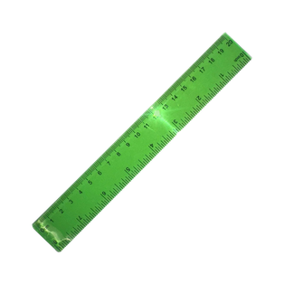 Regla, plástico, verde , 20 cm, traslucido