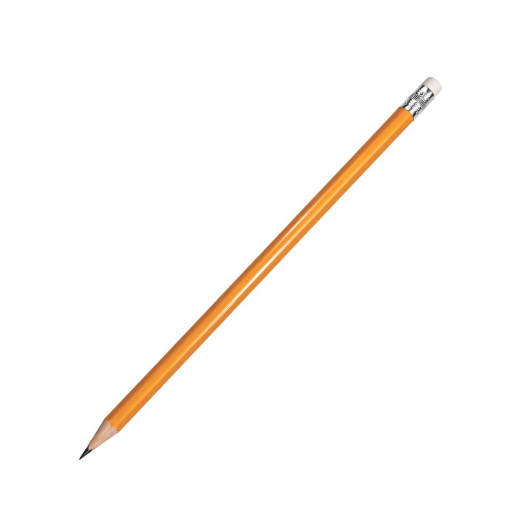 [P280831] Lapiz, Madera, Anaranjado, 19 Centimetros, Con Borrador