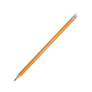 Lapiz, Madera, Anaranjado, 19 Centimetros, Con Borrador
