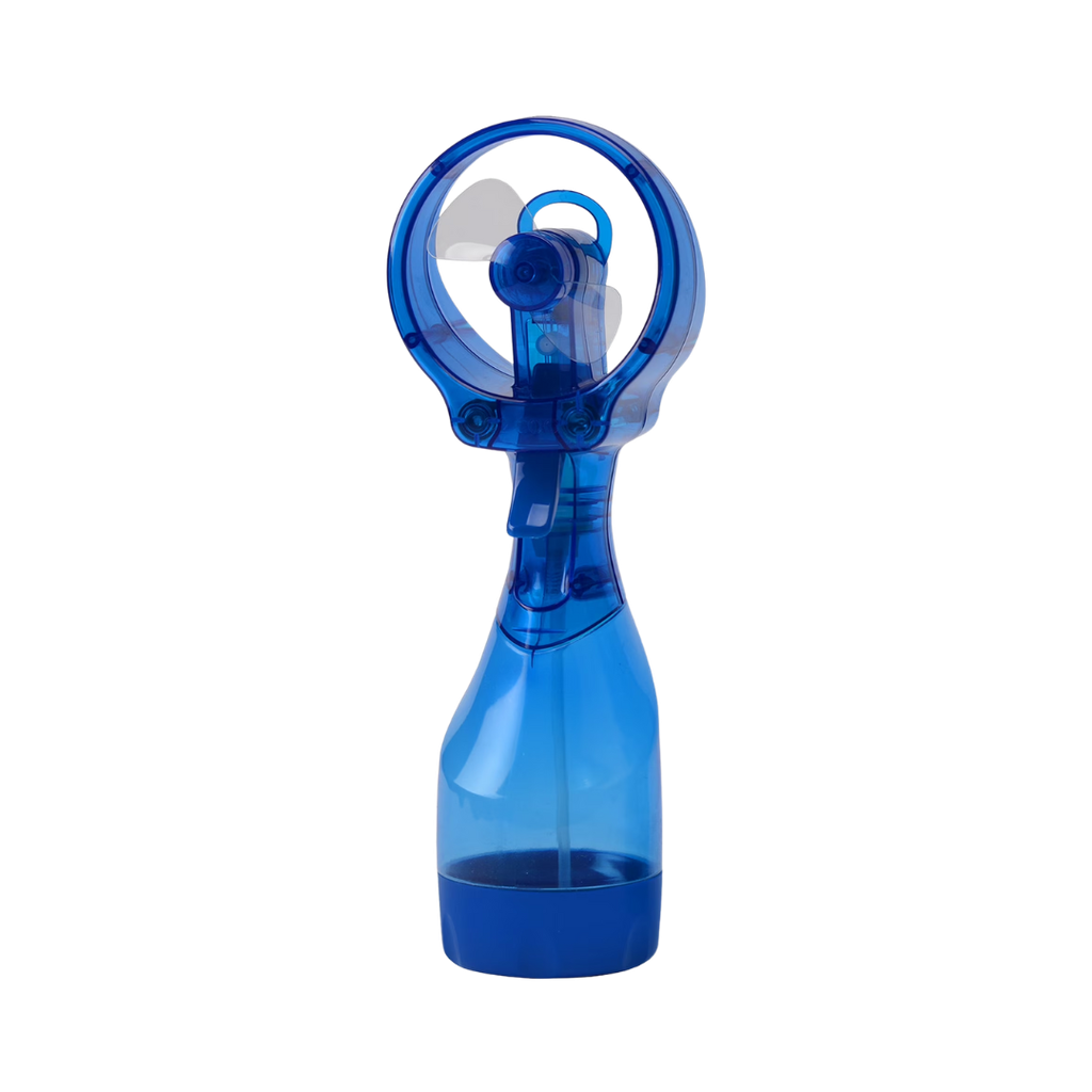 [P280833] Ventilador, plástico, azul reflex, Mist con spray manual y cinta para colgar