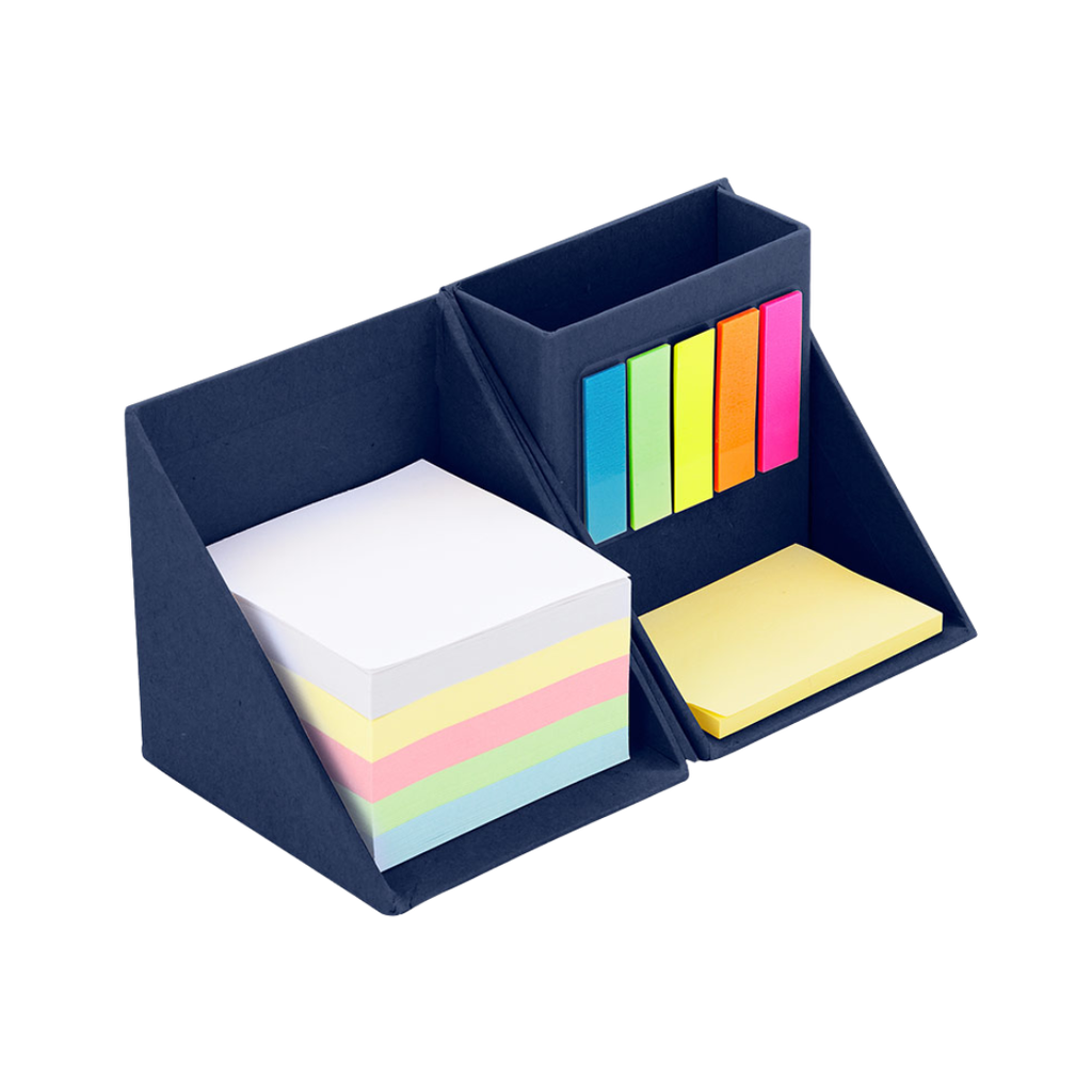 [P280835] cubo, cartón, azul oscuro, 9*9*8.8 centimetros, ecologico con notas adhesivas