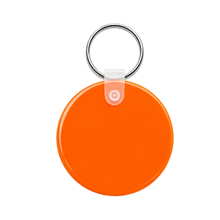 llavero redondo, pvc, anaranjado, 5*0.3 centimetros, de grosor