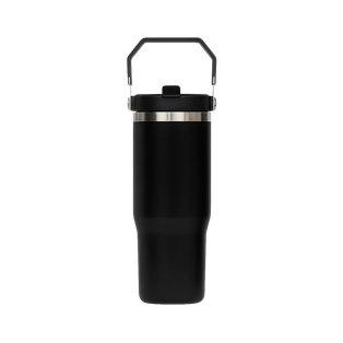 Vaso, Acero Inoxidable, Negro, 30 oz, Hydra doble pared con agarrador y boquilla