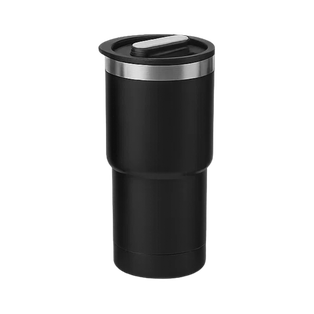 Vaso, acero inoxidable, negro, 530ml, Selene  18*8.8 cm doble pared top de bambú