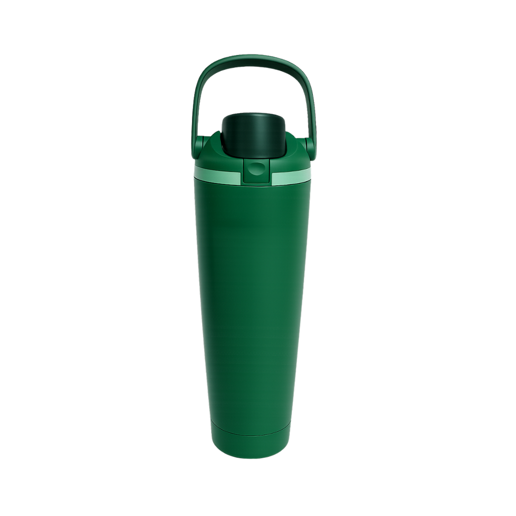 [P299094] Termo, acero inoxidable, verde, 30 oz, Yawa de boquilla con tapa de seguridad