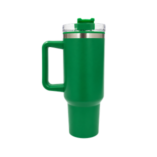 Taza, Acero Inoxidable, verde mate, 40 oz, Bold doble pared con pajilla