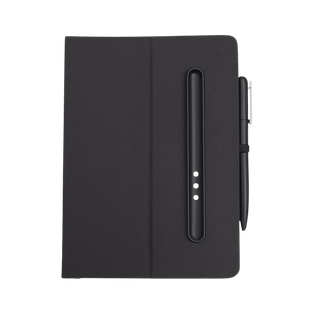 Libreta, RPET, negro, A5, Magnum 80 hojas con lapicero magnético pasta doblable tipo posacelular