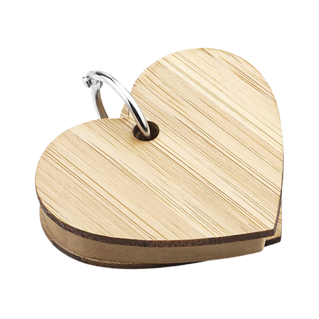 [P299105] Libreta, Bambu, natural, 80 hojas con forma de corazón