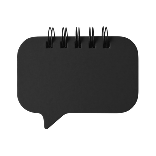 libreta, papel, negro, Think 6 notas adhesivas de 20 hojas