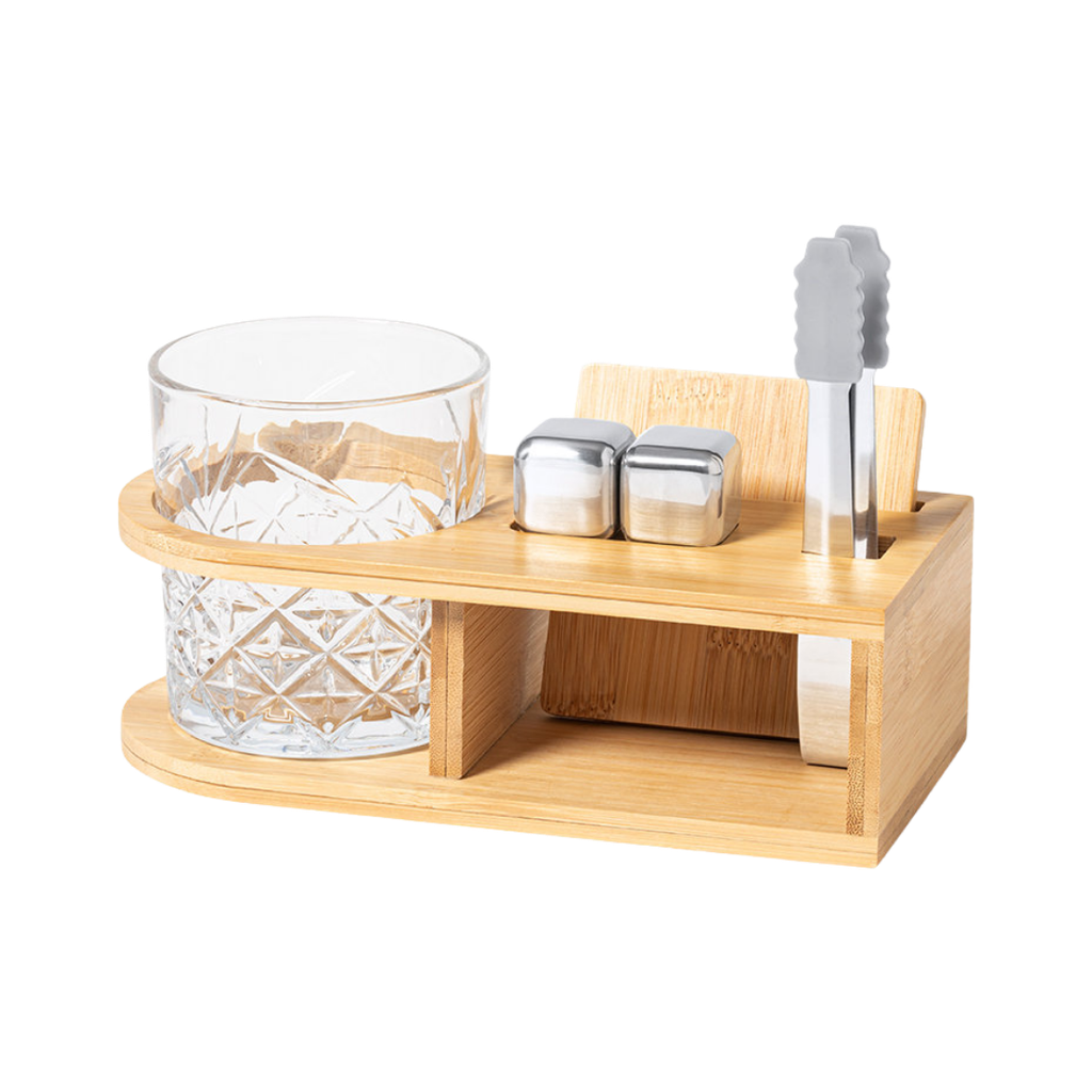 [P299127] Set de Whisky, Cristal - Bambu , 20.8 x 14.5 x 10 cm