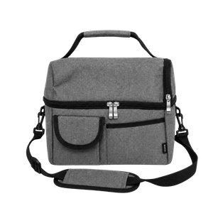 Lonchera Poliéster 600D RPET /  25 x 24 x 15 cm, Gris