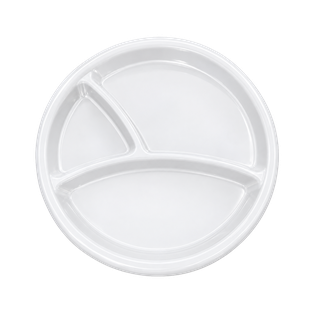 Boquitero con divisiones redondo, plastico, 2 cm, Blanco