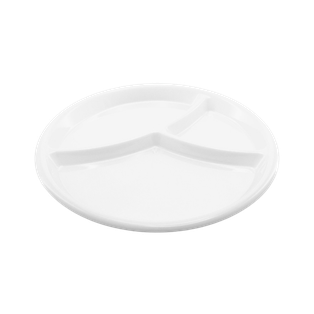 Boquitero con divisiones redondo, plastico, 2 cm, Blanco