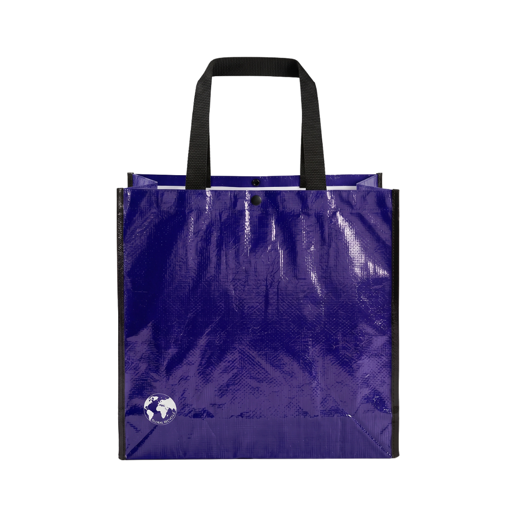 [P299160] Bolsa Reutilizable, Biodegradable, fuelle reforzado con ribetes y cierre de corchete,  38 x 38 x 12.5 cm, Azul