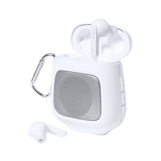 Auriculares con bocina, con conexión Bluetooth  5.0, ABS, 7.5 x 8.7 x 4 cm, Blanco