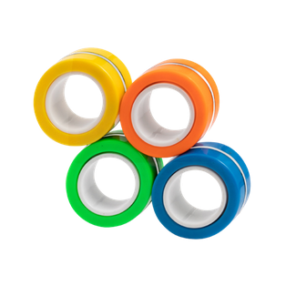 Set de 4 Antiestrés en forma de anillos, 8 x 12 x 1.5 cm